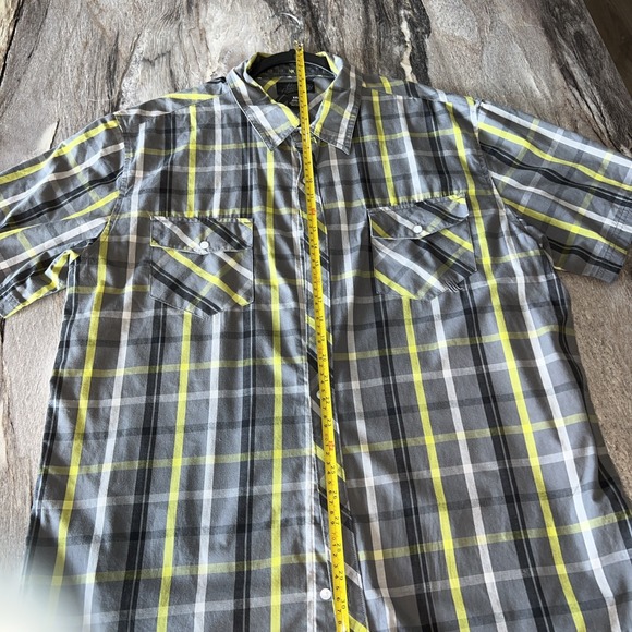 Hart & Huntington 2XL Short Sleeve Button Down Gray Shirt - Picture 8 of 9